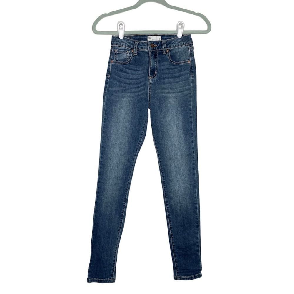 RSQ Super High Rise Jeggings Girl's Youth Size 12 Skinny Jeans Pants Blue Denim